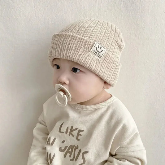 Baby Hat Children's Newborn Knitted Hat Solid Color Children's Beanies Boys and Girls Hat Winter Preschool Home Hat