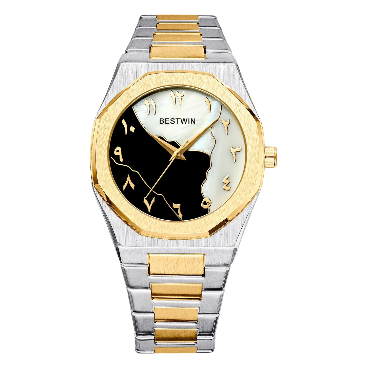 Fashion Watches Men's Watch reloj hombre BESTWIN Creative Dial Gold Shell Face Business watches for men relogios masculino