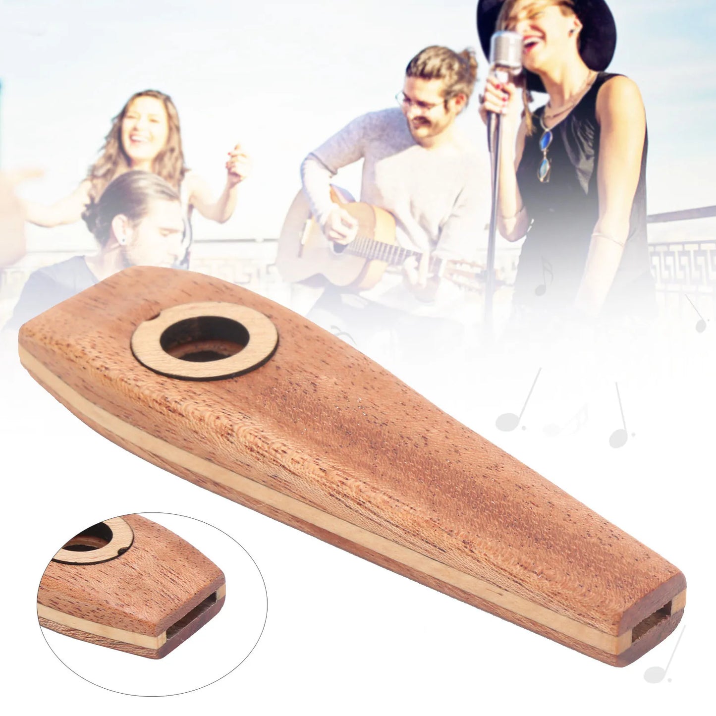 Kazoo Flute Wood Kazoo Flute Wooden Harmonica Guitar Accompaniment Diaphragm Mouth Music Wind Instrument Wood Kazoo Wooden Kazoo