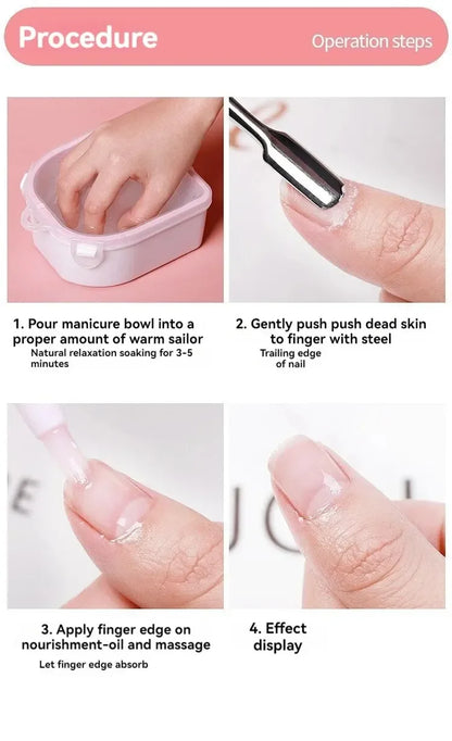 Nail Soak Hand Bowl Soften Dead Skin Nail Care Tools Clean Nails Hand Care with Nail Remover Nail Remover Nail Bowl
