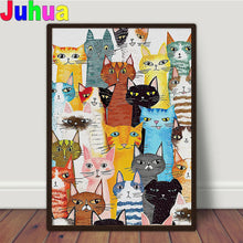 Load image into Gallery viewer, Diamond Painting Abstract Color Cat Animal Cross Stitch Art Painting Full Diamond Mosaic Embroidery Rhinestones Home Decoration
