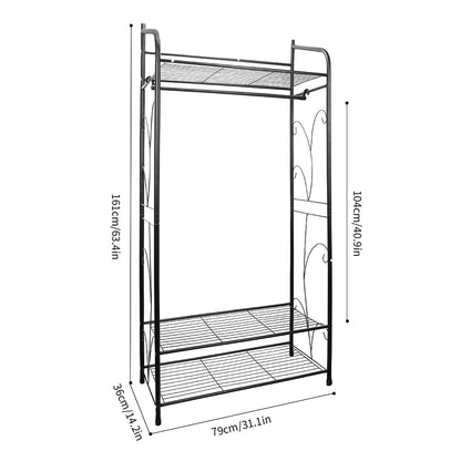 Heavy Duty Clothes Rack Coat Stand Hanger Garment Organiser Closet Storage Metal Shelves Strong Load Capacity