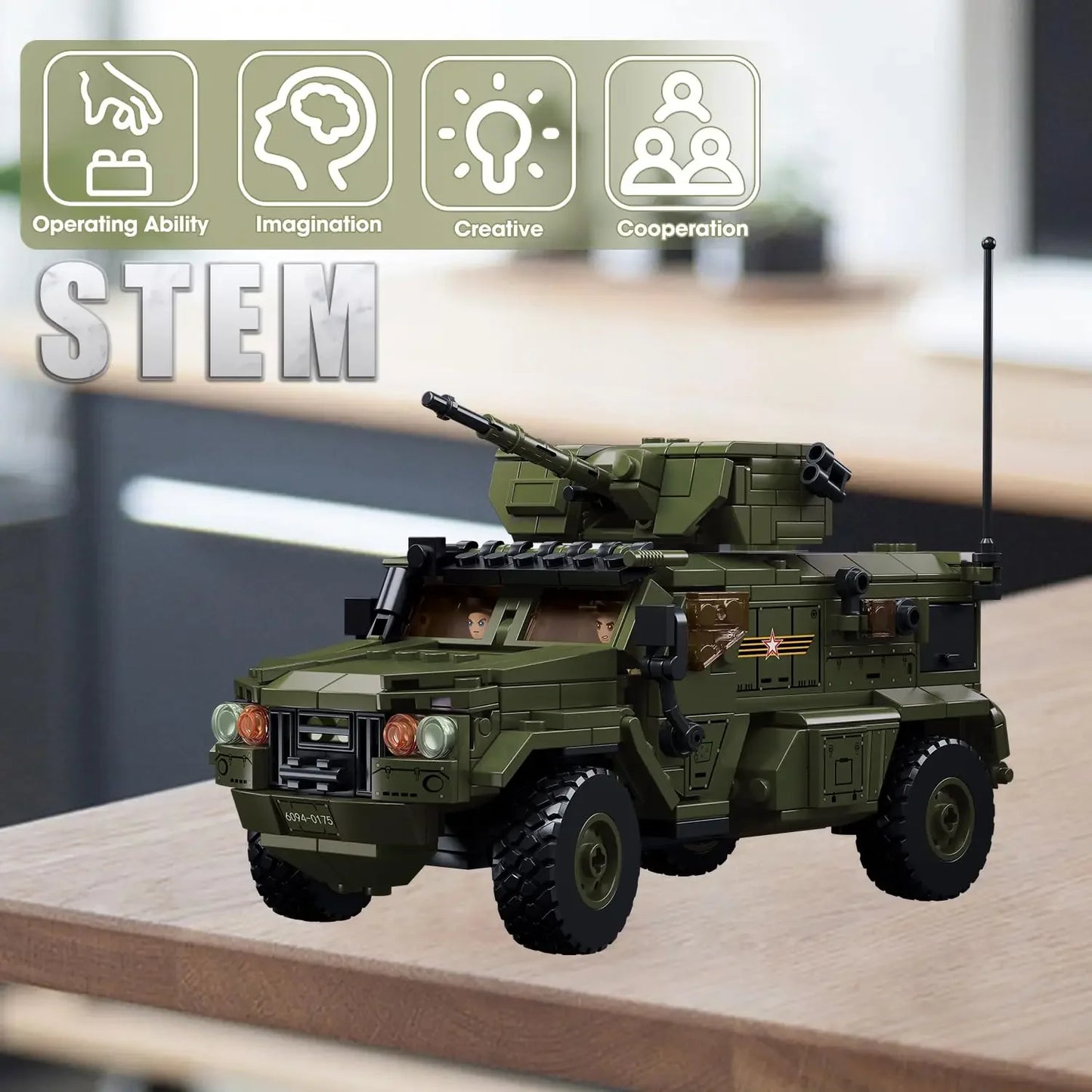 519PCS Typhoon VDVS Assault Armored Vehicle Building Blocks Model with Mini Figures Creative Play Toy Gift for Kids Collectors