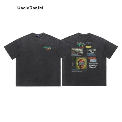 Graphic T Shirt Men Street Wear Couple T-shirt Harajuku Vintage T Shirt 2023 Summer Oversized T Shirt Y2k Clothes