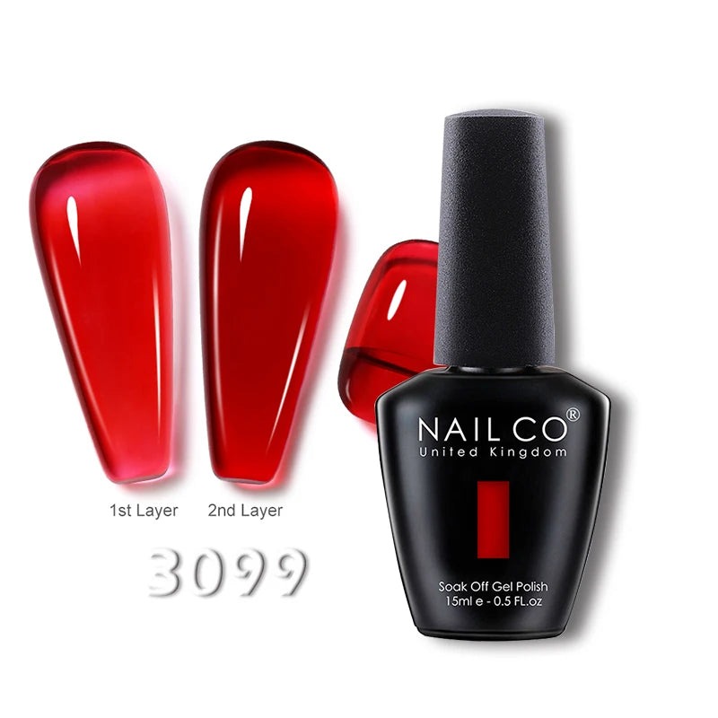 NAILCO 15ml Transparent Nude Color Series Jelly Gel Nail Polish Pink Red Nails Art Manicure Gel Varnishes Gellack Design Lacquer