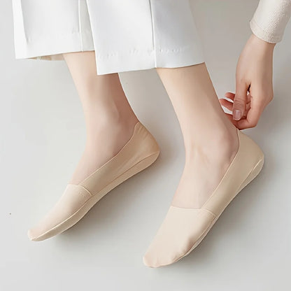 9Pairs Women's Socks Cotton Breathable Summer Ultra-thin No Show Ice Silk Sock Silicone Non-slip Bottom Absorb Sweat Boat Sock