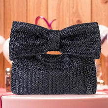 Load image into Gallery viewer, Women Weaving Clutch Bag Zipper Closure with Bow Simple Clutch Purse Versatile Female Party Wedding Bag
