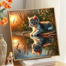 Load image into Gallery viewer, Cat Diamond Painting 5D DIY Diamond Mosaic Animal Picture Of Rhinestones Decoration For Home Kitten
