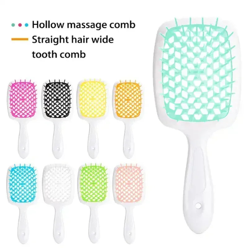 Tangled Hair Comb Detangling Hair Brush Massage Combs Hollow Out Wet Curly Hair Brushes Barber Comb Salon Styling Tools