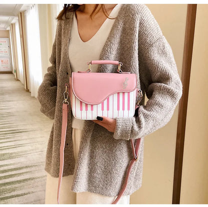 Luxury Designer Top Quality Piano Keys Cross Un-Branded Bag Music Note Handbags Luxury Bag Square Bag