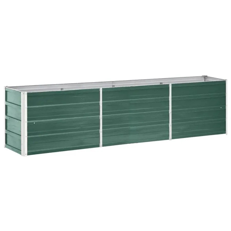 Garden Raised Bed Galvanized Steel 94.5x15.7x17.7 Green