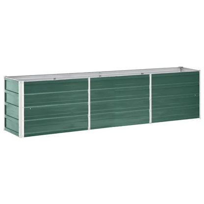 Garden Raised Bed Galvanized Steel 94.5x15.7x17.7 Green