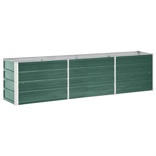 Garden Raised Bed Galvanized Steel 94.5x15.7x17.7 Green