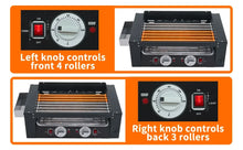 Load image into Gallery viewer, 1400W Hot Dog Roller Machine Stainless Hotdog Roller Grill with Glass Guard LED Warm Light for Commercial BBQ (7 Rollers)
