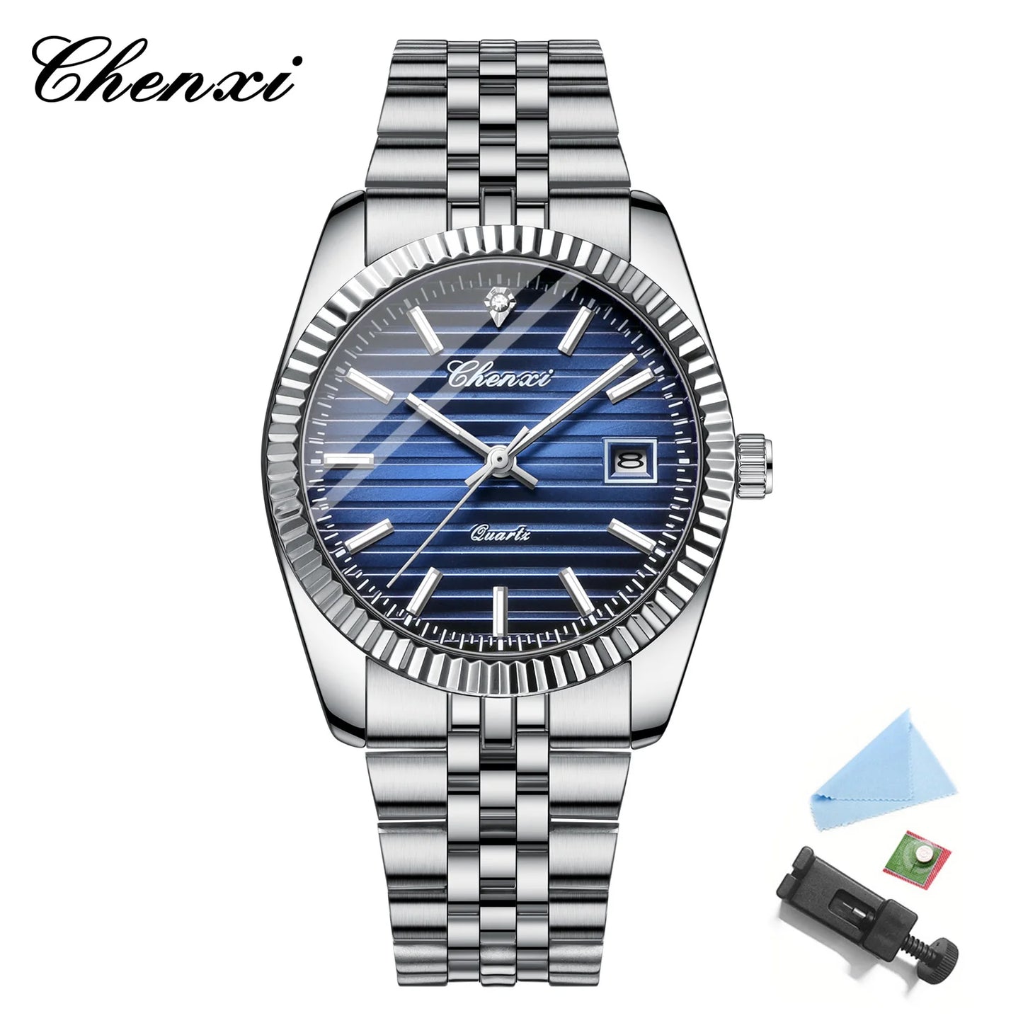 Watches For Men High Quality Brand Luxury Luminous Date Quartz Watch Waterproof Stainless Steel Wristwatch Fashion New CHENXI