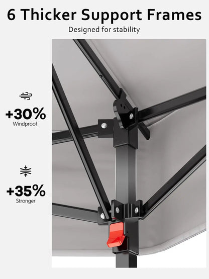 Pop Up Gazebo 13x13ft Hexagonal Canopy Shelter Instant Patio Tent with Mesh Netting Steel Frame for Outdoor Backyard Garden