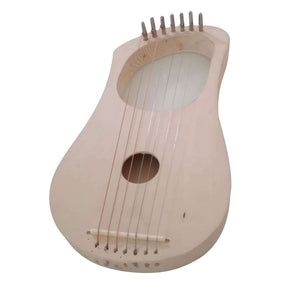7 Strings Lyre Harp DIY Kit Solid Basswood String Musical Instrument Handwork Painting Assembly for Amateur Beginner