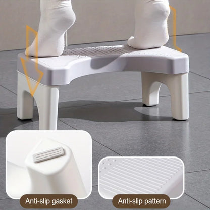 Heavy-Duty Portable Squat Toilet Stool - 7" Non-Slip Bathroom Assistance Step Perfect for Adults and Seniors