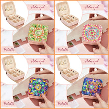 Load image into Gallery viewer, Two mandala themed diamond painting sets with crystal DIY makeup boxes, suitable for ladies to carry when traveling
