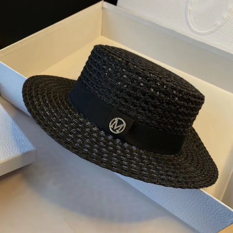 Women's Spring and Summer Top Hats Seaside Sunscreens Beach Sunhats Korean Vacation Casual Flat Hats