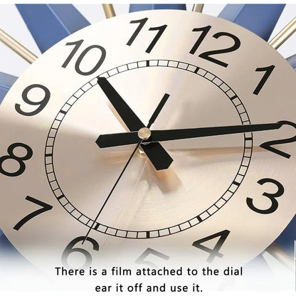 Large Wall Clock Metal Decorative, Mid Century Silent Non-Ticking Big Clocks, Modern Home Decorations for Living Room,Bedroom