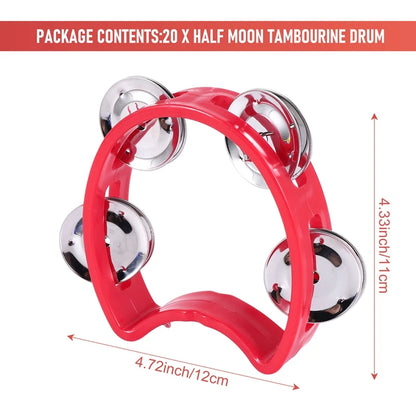 20Piece Plastic Tambourine Musical Instruments For MINI Handheld Tambourines Percussion Rhythm Party Musical Instruments