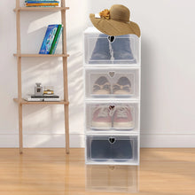 Load image into Gallery viewer, Shoe Boxes Clear Plastic Stackable, 20 Pack Premium Shoe Organizer Storage Foldable Sneaker Shoe Rack Containers
