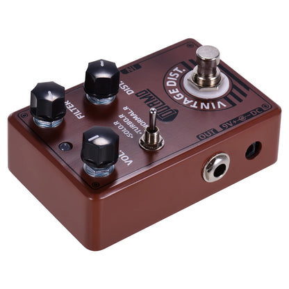 Dolamo D-11 Vintage Distortion Guitar Effect Pedal with Volume Filter and Distortion Controls True Bypass Design for Electric