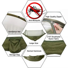 Load image into Gallery viewer, Outdoor Camping Hammock With Mosquito Net Lightweight Hanging Hammocks High Strength Parachute Fabric Hanging Bed Net 250x120cm
