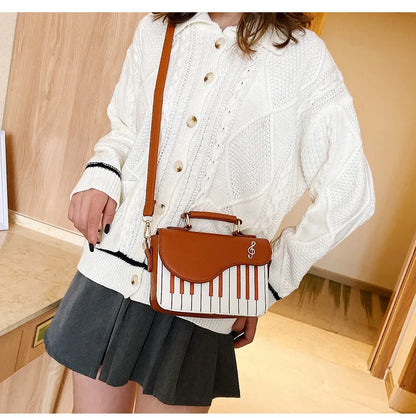 Luxury Designer Top Quality Piano Keys Cross Un-Branded Bag Music Note Handbags Luxury Bag Square Bag