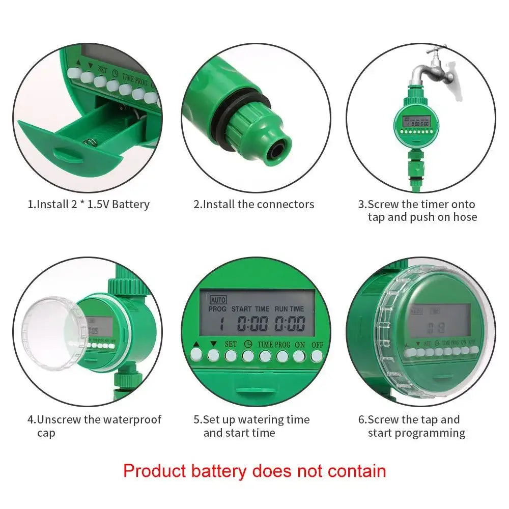 Garden Automatic Watering Timer Intelligent Drip Irrigation System LCD Display Home Horticultural Equipment Accessories For Farm