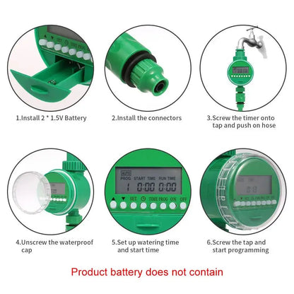 Garden Automatic Watering Timer Intelligent Drip Irrigation System LCD Display Home Horticultural Equipment Accessories For Farm