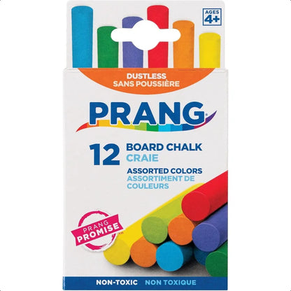 Board Chalk Assorted Colors 12 Count