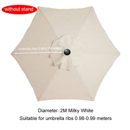 Umbrella Replacement Canopy 6/8 Ribs Patio Umbrella Cloth without Stand 7.5/9/10ft Outdoor Beach Garden Waterproof Parasol Cover