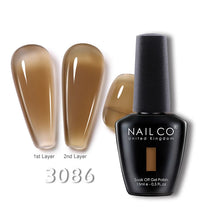 Load image into Gallery viewer, NAILCO 15ml Transparent Nude Color Series Jelly Gel Nail Polish Pink Red Nails Art Manicure Gel Varnishes Gellack Design Lacquer
