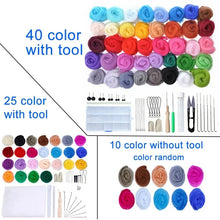 Load image into Gallery viewer, 40/25/10 Colors Set Needle Felting Kit Wool Roving Needle Felting Starter Kit Wool Felt Tools with Felting Tool
