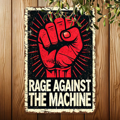 Rage Against The Machine 8x12 Metal Tin Wall Art | Durable Home Decor for Kitchen, Bar | Easy to Hang, Unique Gift Idea