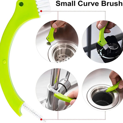 9Pcs Groove Cleaner Brush Set Multipurpose Hand-held Cleaning Brush Deep Cleaning Reusable Tile Joint Scrub Brush NEW