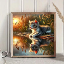 Load image into Gallery viewer, Cat Diamond Painting 5D DIY Diamond Mosaic Animal Picture Of Rhinestones Decoration For Home Kitten
