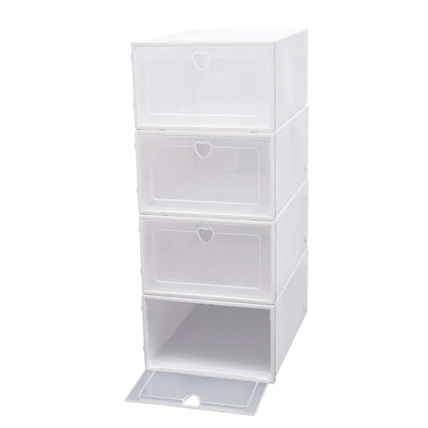 Shoe Boxes Clear Plastic Stackable, 20 Pack Premium Shoe Organizer Storage Foldable Sneaker Shoe Rack Containers