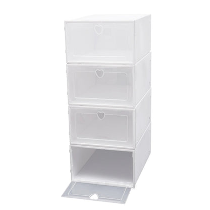Shoe Boxes Clear Plastic Stackable, 20 Pack Premium Shoe Organizer Storage Foldable Sneaker Shoe Rack Containers