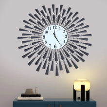 Load image into Gallery viewer, Modern Black Silent Wall Clock Battery Operated Non-Ticking for Bedroom Kitchen Office Home Decorative Crystal Clock Wall Decor
