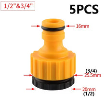 Load image into Gallery viewer, Garden Hose Tap Connector 3/4 inch and 1/2 inch BSP 2in1 Threaded Faucet Adapter Hose Connection Set for Garden Irrigation
