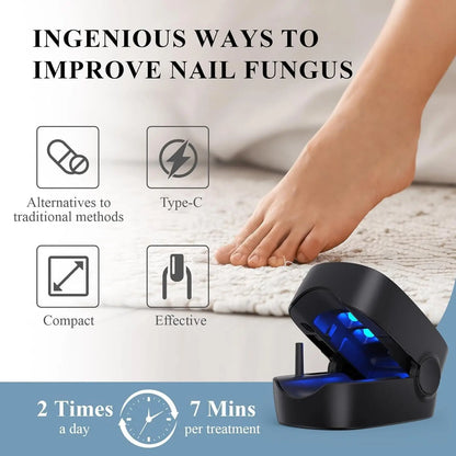 Nail Fungus Cleaning Light Device for Onychomycosis USB Charge 905nm Infrared Light 470nm Blue Light NailSalon Nail Fungus Laser
