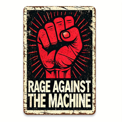 Rage Against The Machine 8x12 Metal Tin Wall Art | Durable Home Decor for Kitchen, Bar | Easy to Hang, Unique Gift Idea