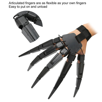 DIY Halloween Ghost Claw Gloves - Articulated Horror Fingers for Cosplay & Party Supplies