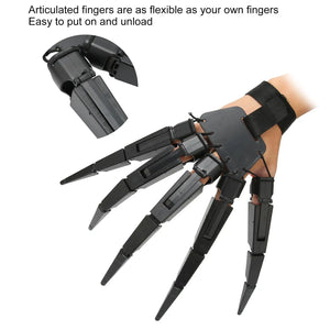 DIY Halloween Ghost Claw Gloves - Articulated Horror Fingers for Cosplay & Party Supplies