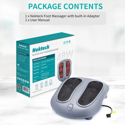 Nekteck Electric Foot Massager Heating Therapy Hot Compress Shiatsu Kneading Roller Muscle Relax Pain Relief Foot Spa Machine