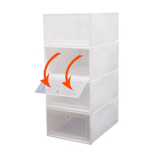 Load image into Gallery viewer, Shoe Boxes Clear Plastic Stackable, 20 Pack Premium Shoe Organizer Storage Foldable Sneaker Shoe Rack Containers
