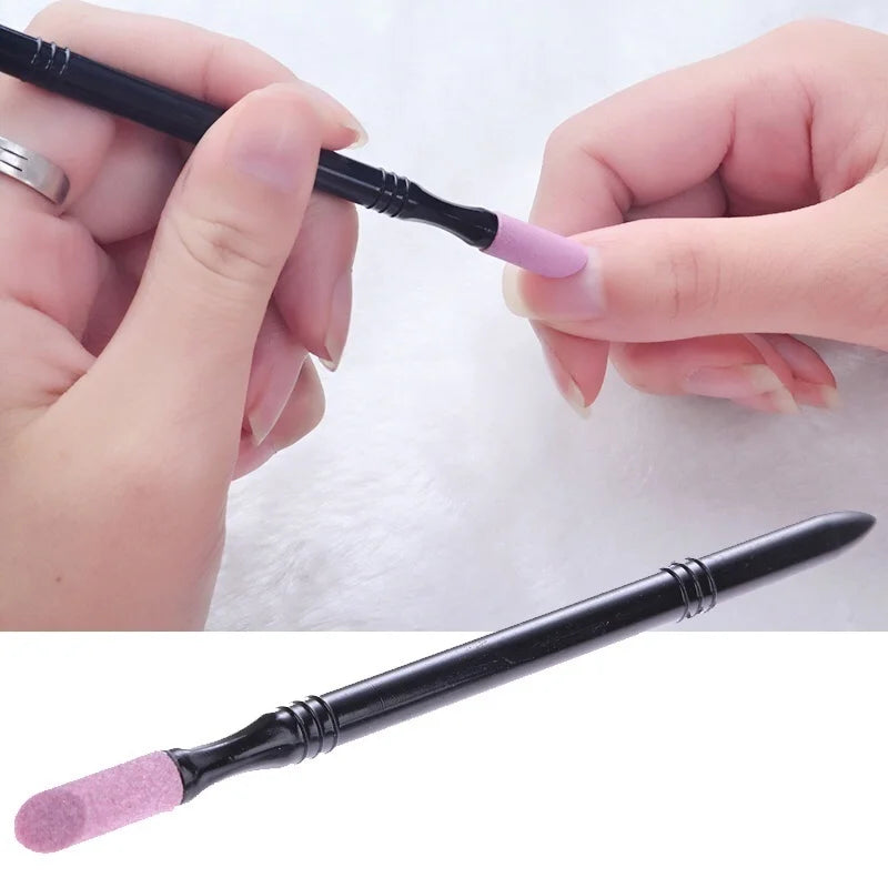 Nail Art New Double Headed Quartz Grinding Rod Engraving Grinding Pen Exfoliating and Rubbing Ongles Art Supplies